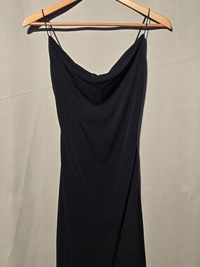B Darlin Black Strapless Cowl Slip Dress